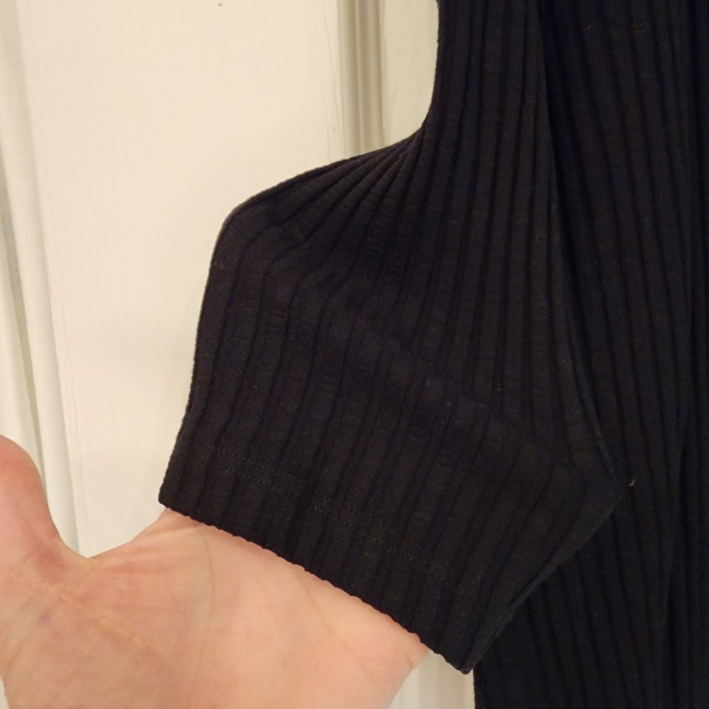 EILEEN Fisher Textured Ribbed High Neck Jacket Stretch Black Cardigan Size XS - Picture 13 of 15
